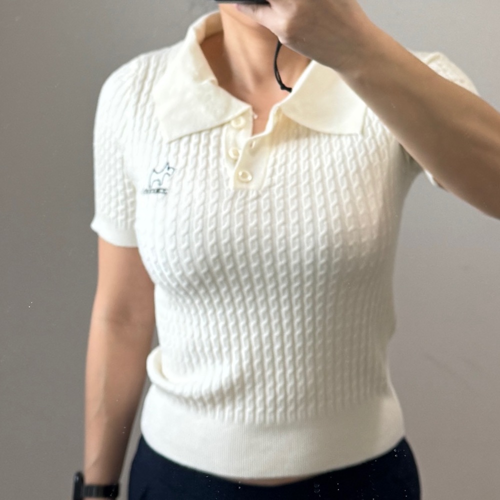Elegant Cream Polo Shirt for Women